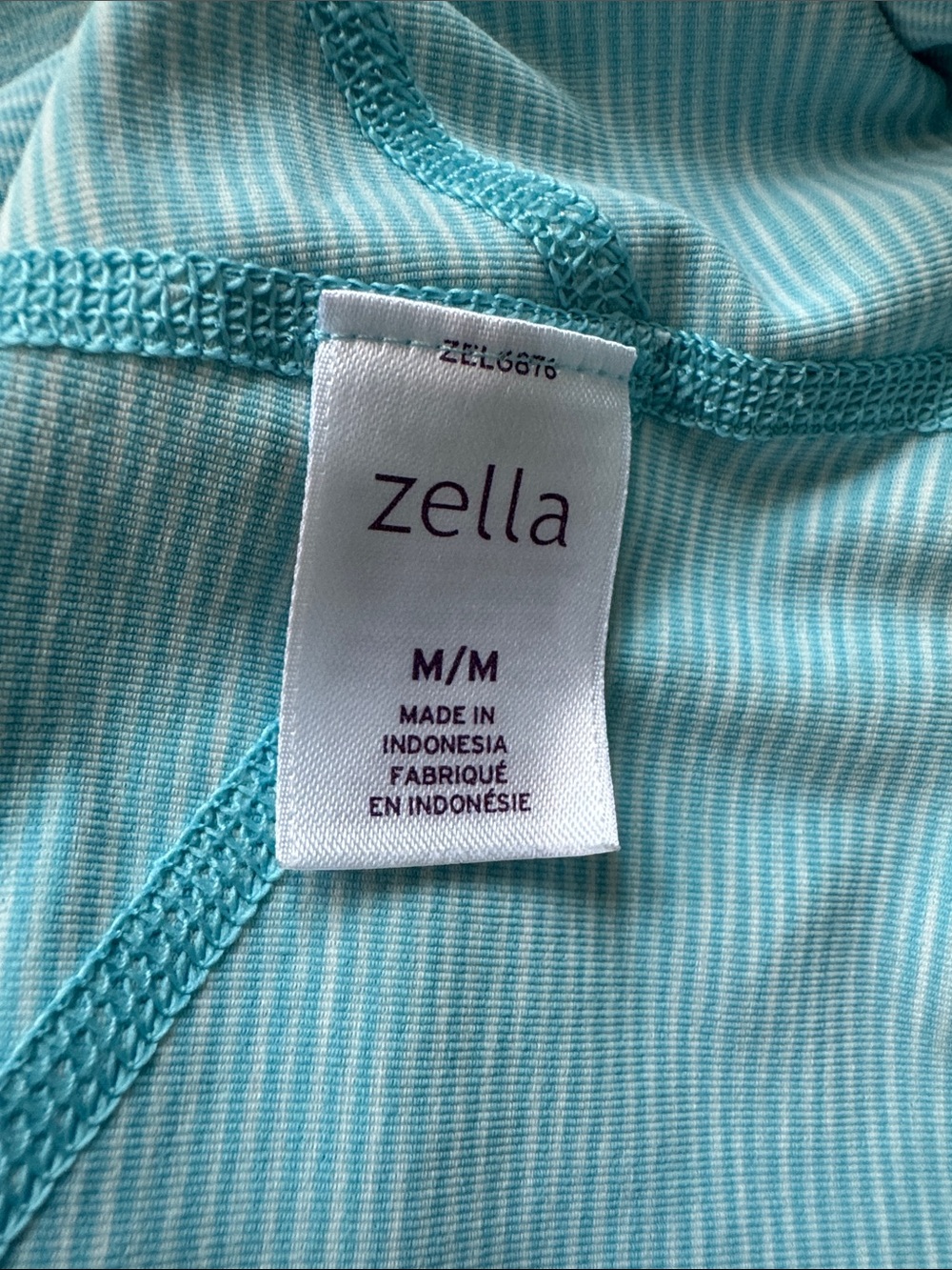 Zella Turquoise Striped Racerback Tank - Picture 5 of 7